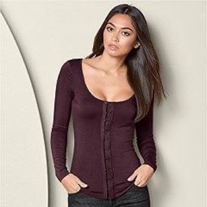 ISO: VENUS LONG SLEEVE HOOK AND EYE CLOSURE TOP